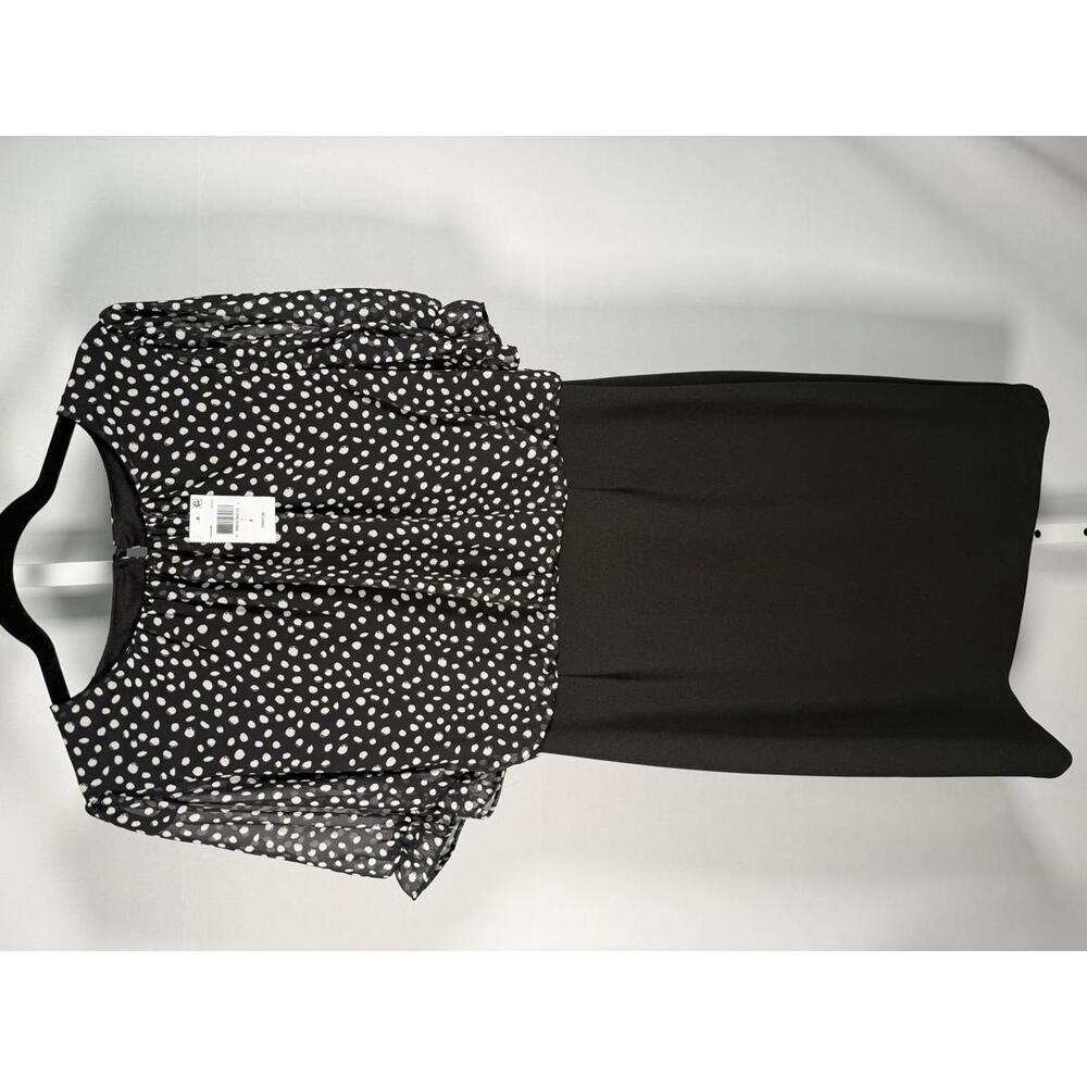 NWT Connected Apparel Women's Polka Dot Midi Dress Size 4 - Picture 4 of 7